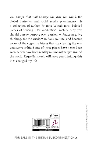 Pre Order : 101 Essays That Will Change The Way You Think (English) by Brianna Wiest