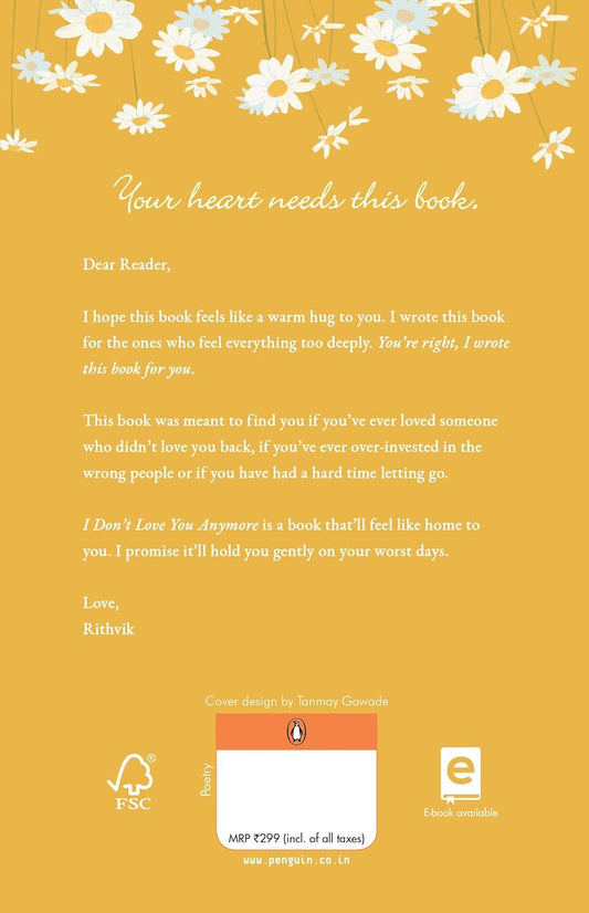 I Don't Love You Anymore: Moving On and Living Your Best Life | Bestseller by Rithvik Singh | Original Edition by Rithvik Singh