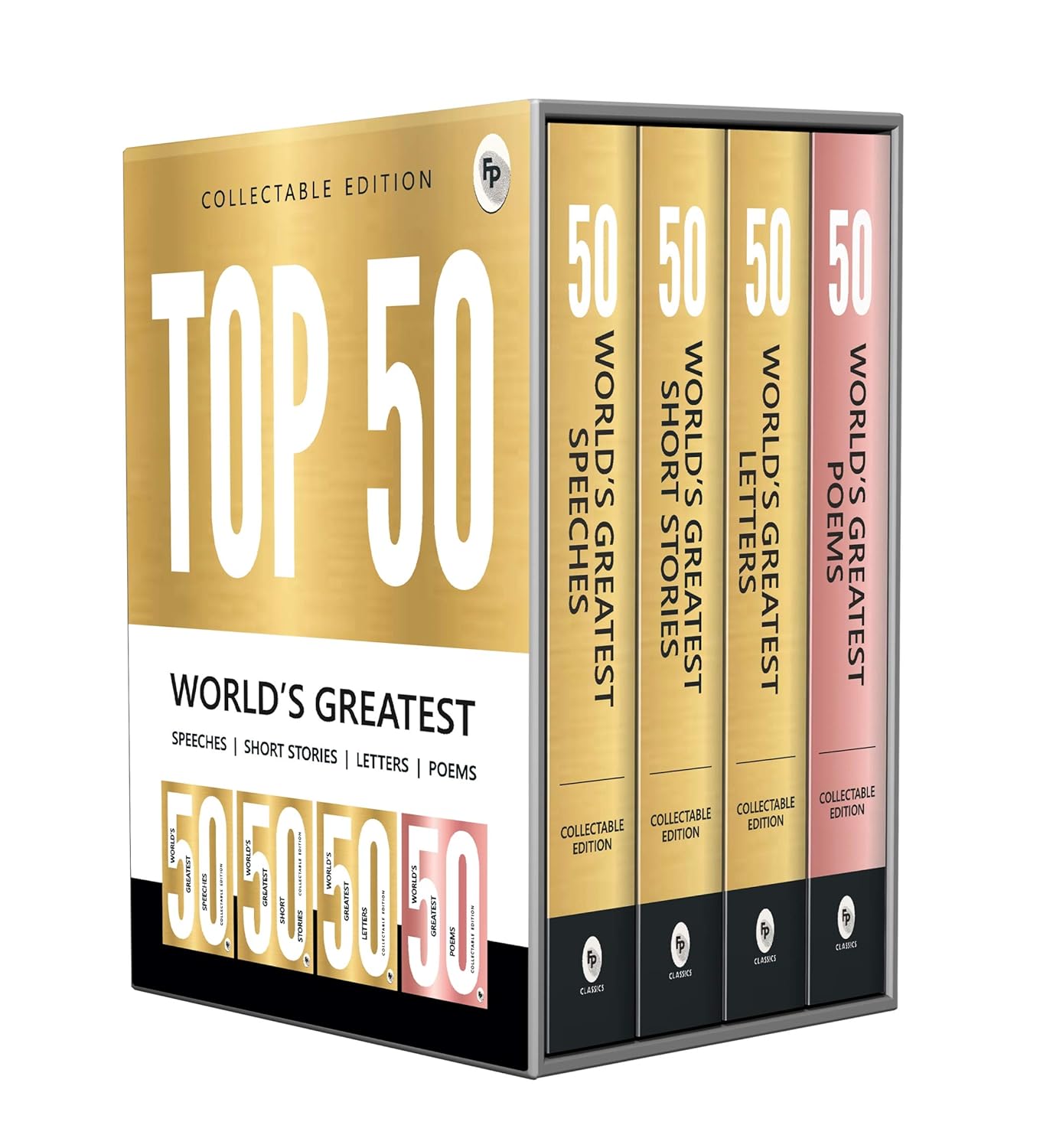 Pre Order: Top 50 World’s Greatest Short Stories, Speeches, Letters & Poems, COLLECTABLE EDITION (Box Set of 4 Books)