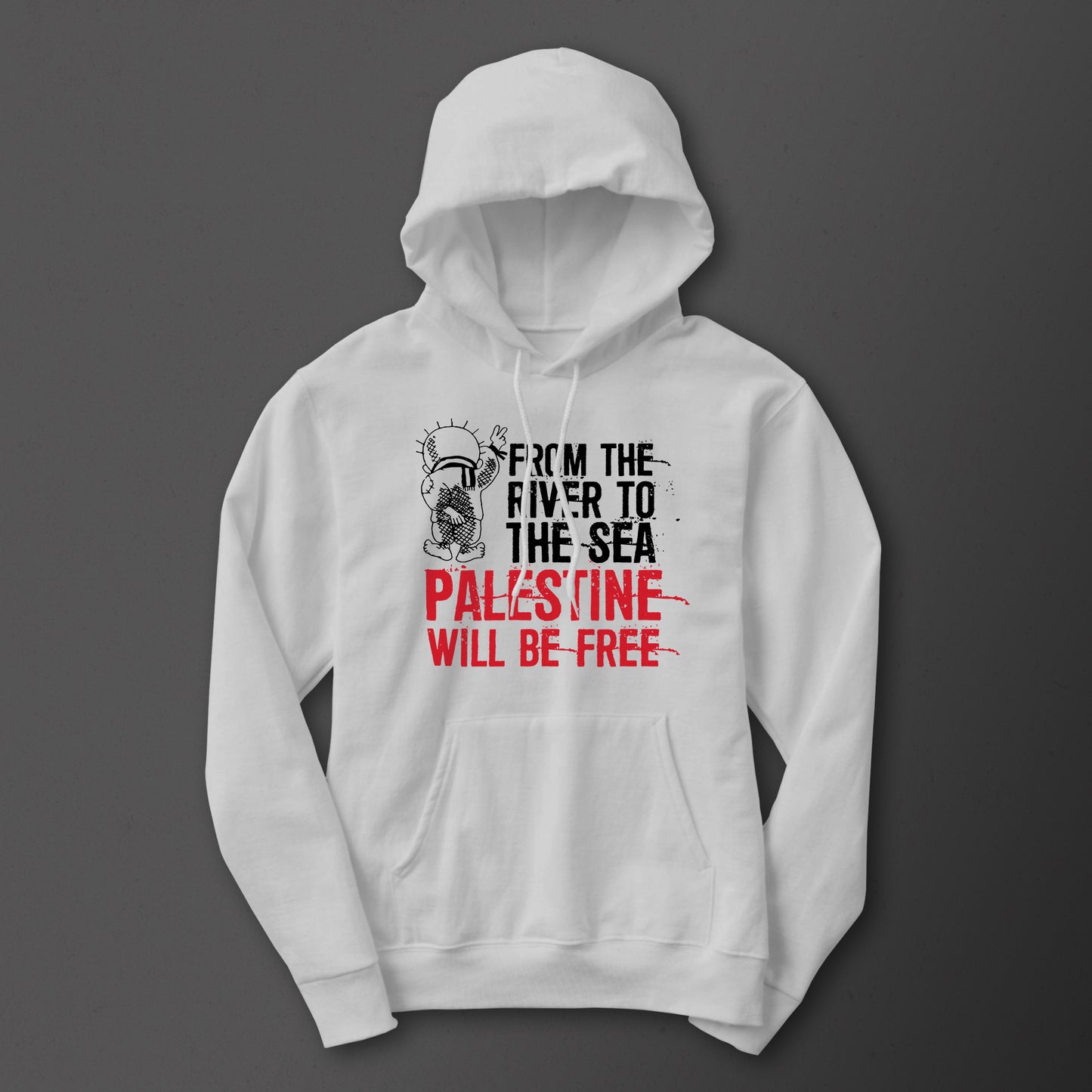 Hoodie: From the river to the sea, Palestine will be free - White