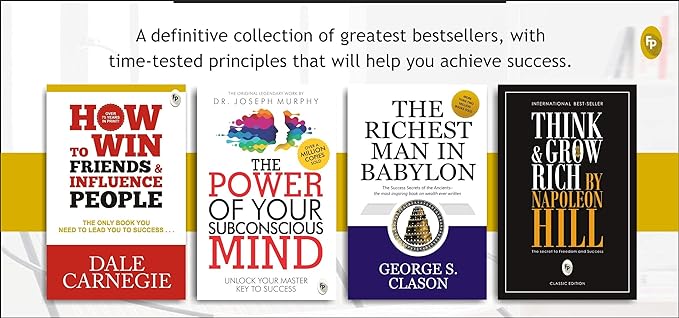 World’s Greatest Books For Personal Growth & Wealth (Set of 4 Books) –  by Dale Carnegie, Napoleon Hill, Dr. Joseph Murphy, George S. Clason