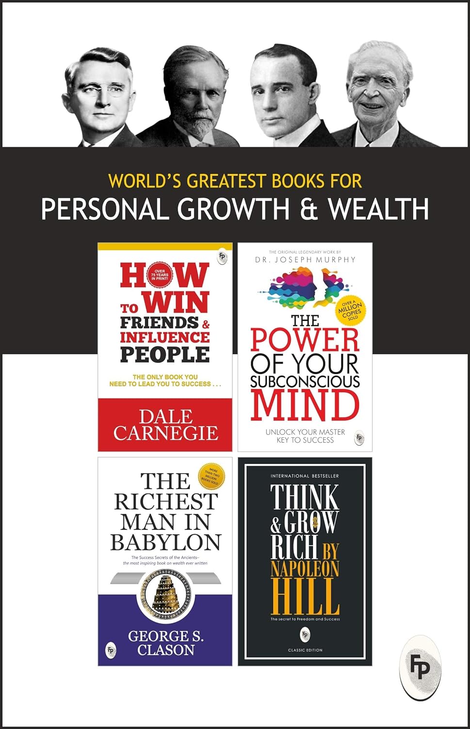 World’s Greatest Books For Personal Growth & Wealth (Set of 4 Books) –  by Dale Carnegie, Napoleon Hill, Dr. Joseph Murphy, George S. Clason