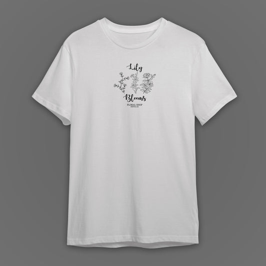 T-Shirts: Lily Bloom's Floral Shop - White