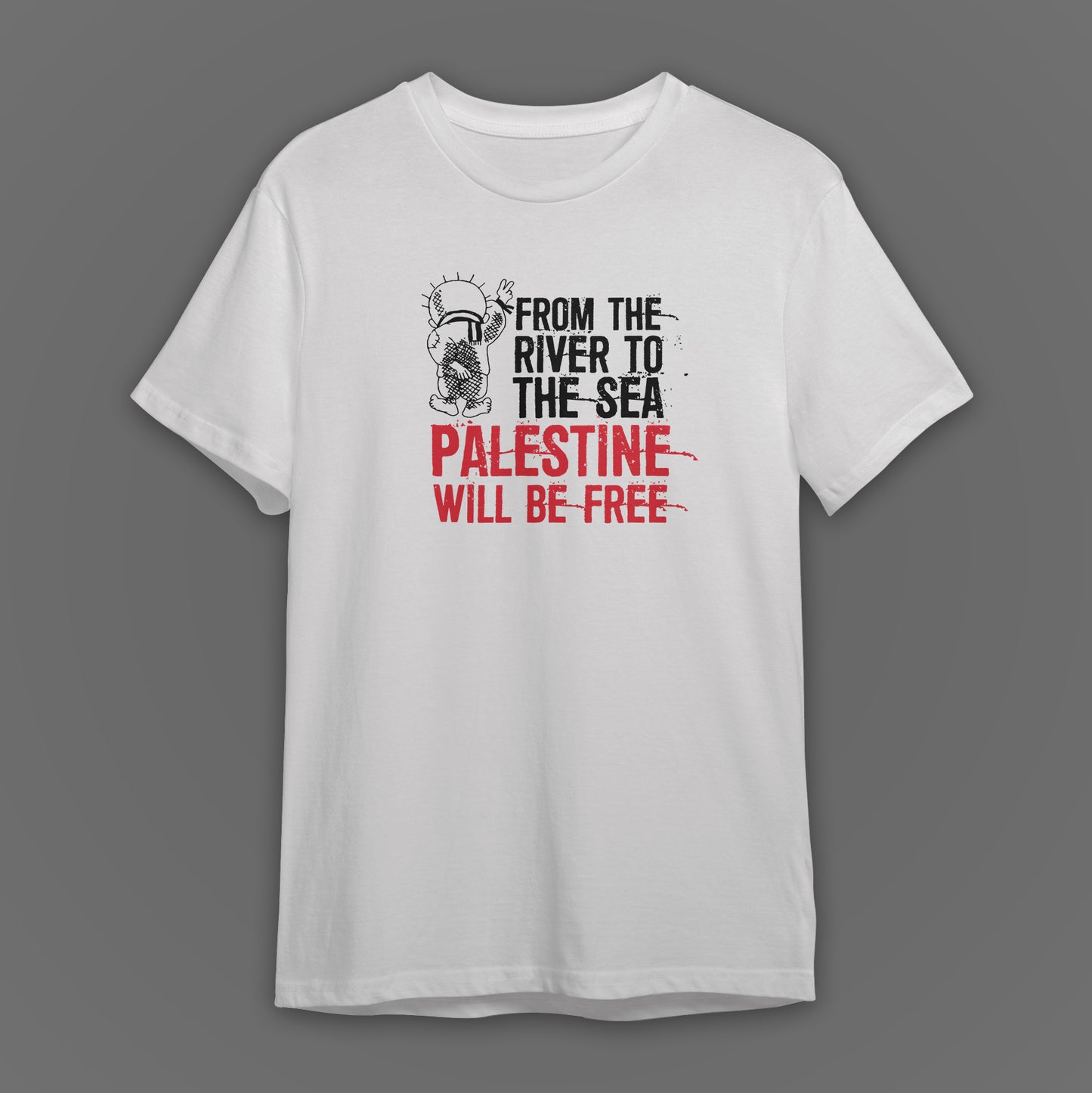 T-Shirt: From the river to the sea, Palestine will be free - White